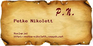 Petke Nikolett névjegykártya