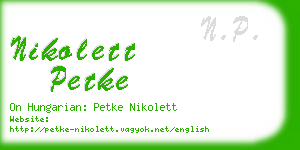 nikolett petke business card